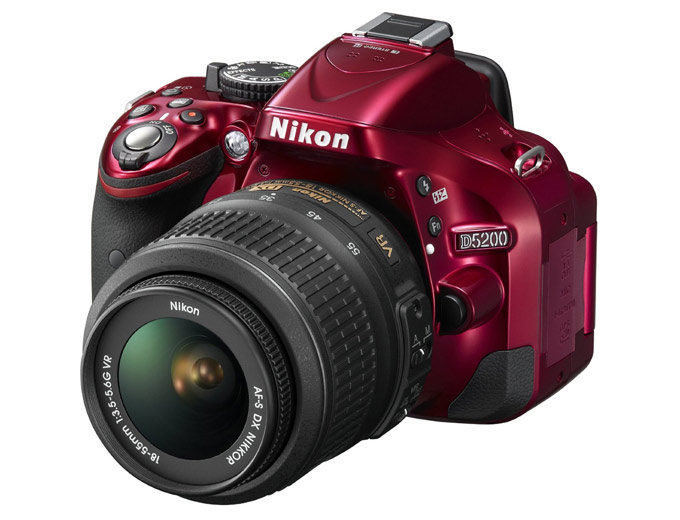 Nikon D5200 Red SLR Camera w/Zoom Lens