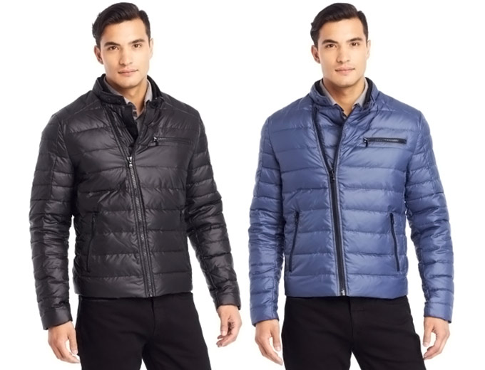 Kenneth Cole Quilted Down Moto Puffer