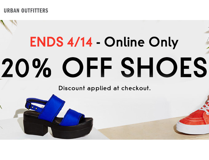 Extra 20% off Shoes at Urban Outfitters