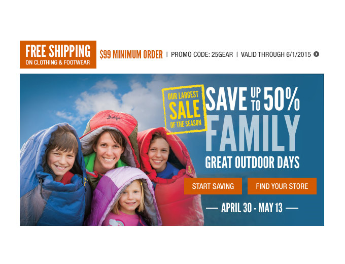 Cabela's Family Great Outdoors Sale