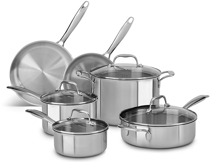 KitchenAid Tri-Ply 10-Pc Cookware Set