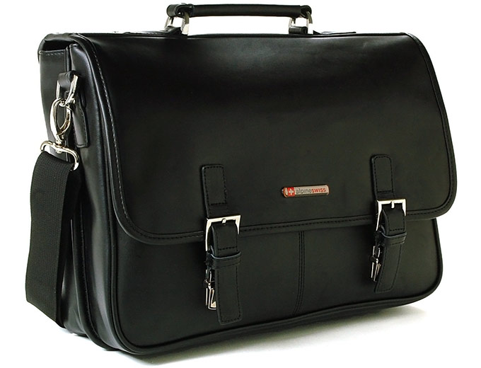 Alpine Swiss Leather Messenger Bag