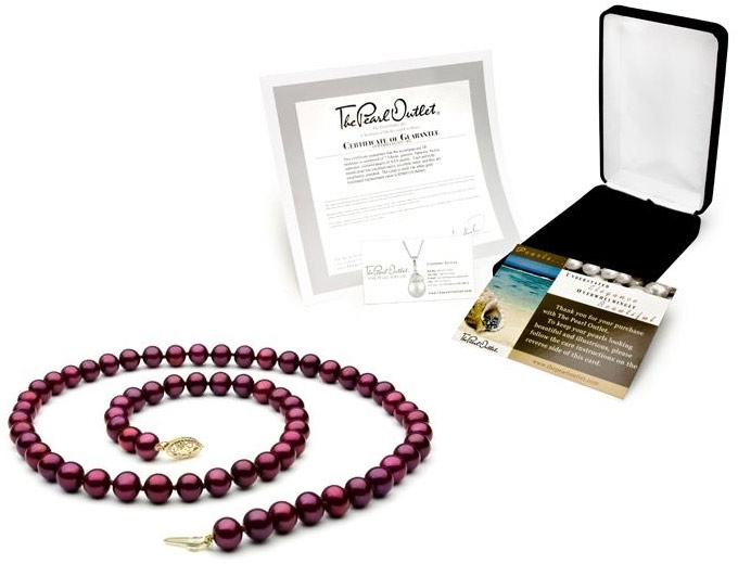 Cranberry Red Freshwater Pearl Necklace