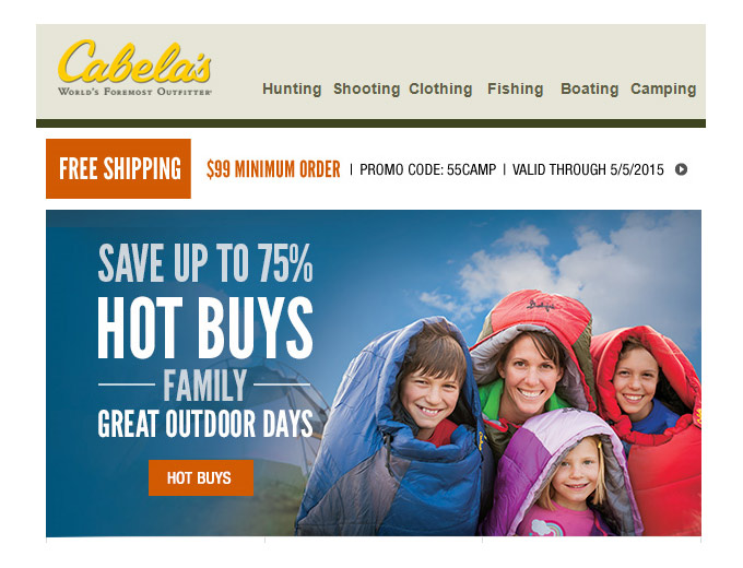 Cabela's Family Great Outdoors Sale