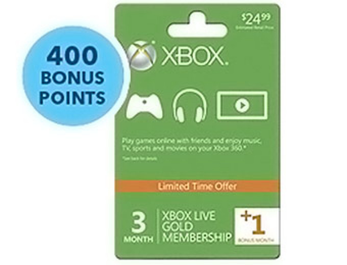 + 400 Free Points Xbox Live Gold