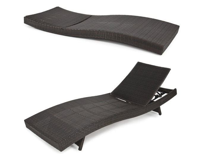 Wicker Adjustable Pool Chaise Lounge Chair