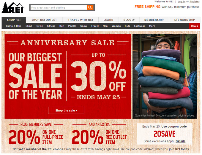 REI Anniversary Sale - Up to 30% off