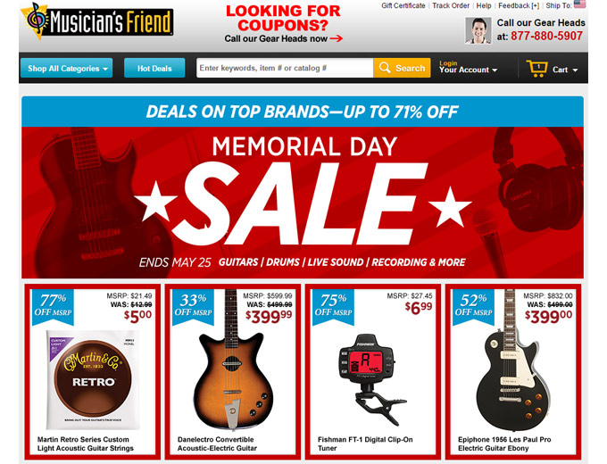 Musician's Friend Memorial Day Sale - 71% off