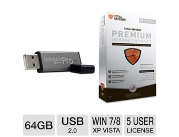 Centon 64GB Flash Drive & Total Defense Security Bundle