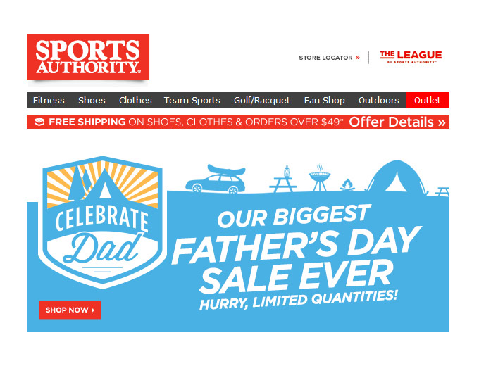 Sports Authority Father's Day Sale Event