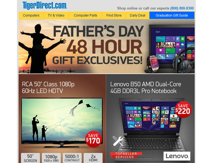 Tiger Direct Father's Day Sale