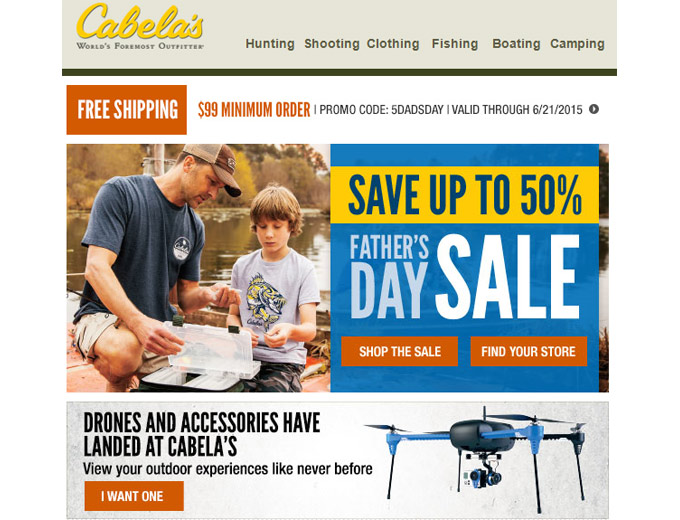 Cabela's Father's Day Sale - Up to 50% Off