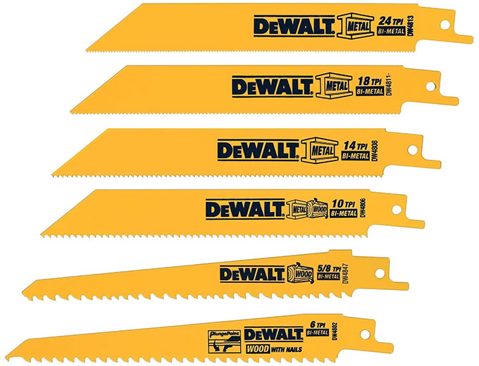 DeWalt 6-Pc Reciprocating Saw Blade Set