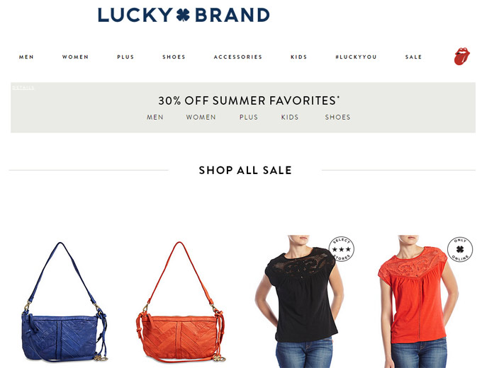 Extra 30% of Sale Styles at Lucky Brand