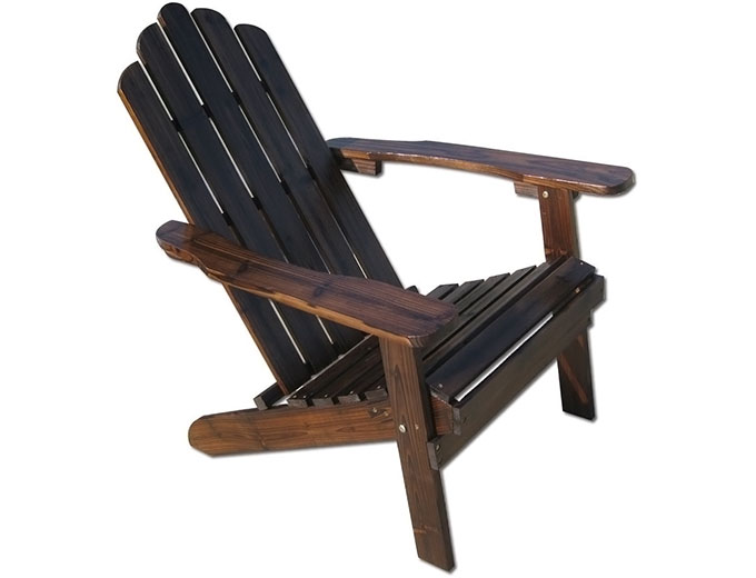 Folding Charcoal Wood Adirondack Chair