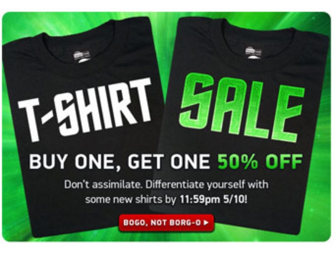 ThinkGeek Buy One Get One 50% Off T-Shirt Sale
