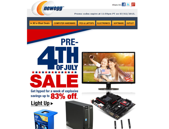 Newegg Pre-4th of July Sale - 83% off