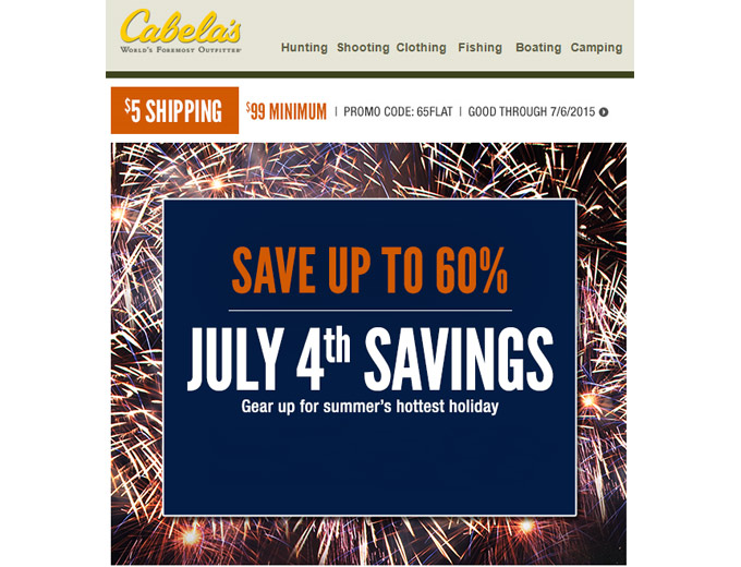 Cabela's 2015 4th of July Sale Event