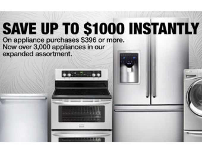 Save up to $1000 off Appliances at Home Depot