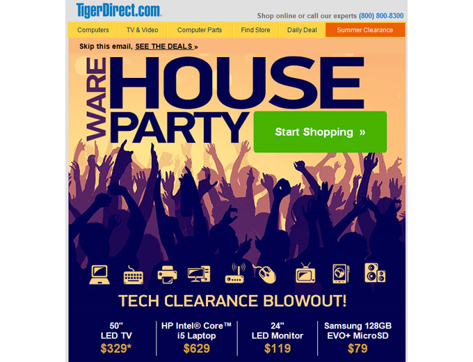 Tiger Direct Warehouse Blowout Sale