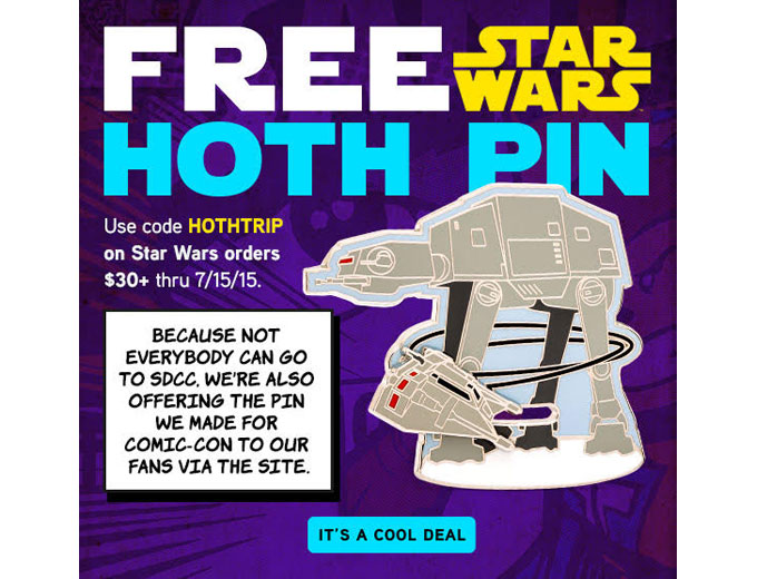 Free Star Wars Hoth Pin at ThinkGeek