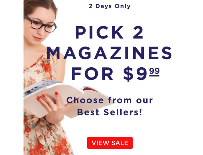 DiscountMags Weekend Magazine Sale - Two for $9.99