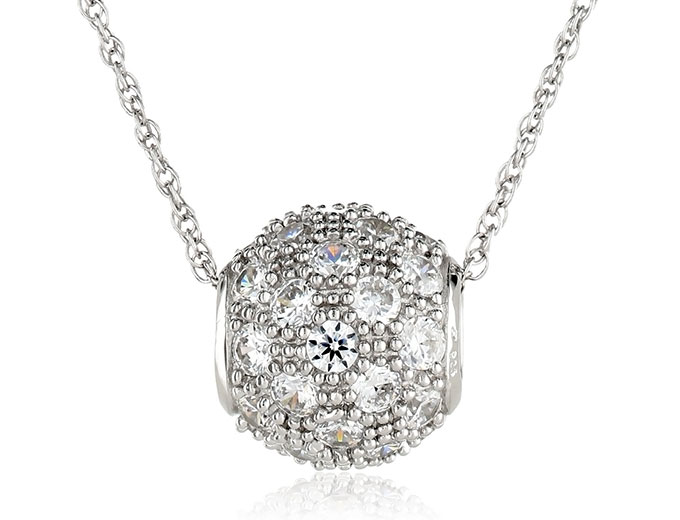 Sterling Silver Cubic Zirconia Ball Pendant
