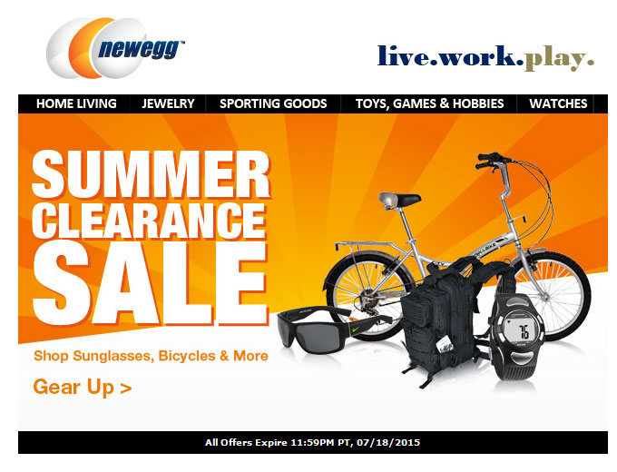 Newegg Summer Clearance Sale - Up to 88% off