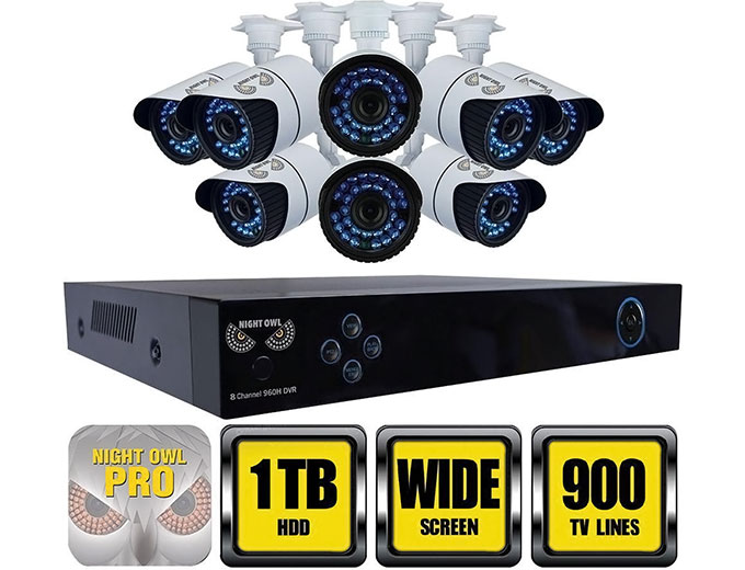 Night Owl X100 8-Ch 1TB System + 8 Cameras