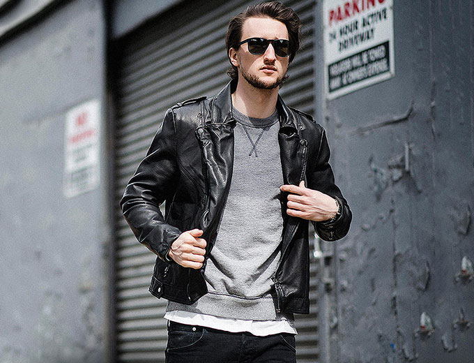 Adam Levine Faux Leather Biker Jacket