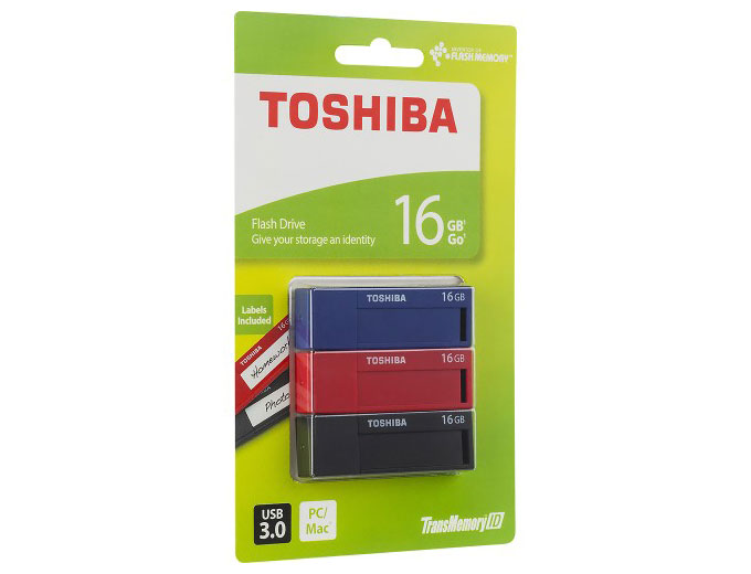 Deal: 3-Pack Toshiba 16GB USB 3.0 Flash Drives $18