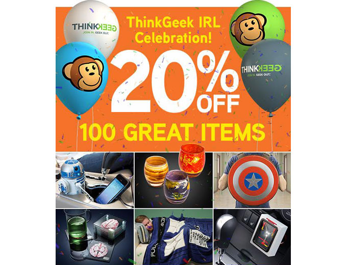 ThinkGeek IRL Celebration Sale - 20% off 100 Items