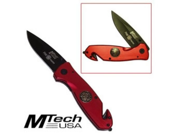 Red MTech Fire Fighter Rescue Knife