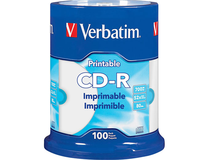 100-Pack Verbatim 52x CD-R Discs