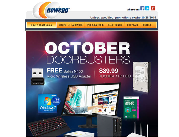 Newegg October Doorbuster Deals