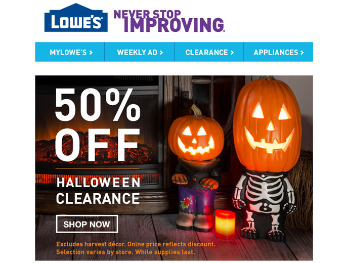 Lowe's Halloween Clearance Sale