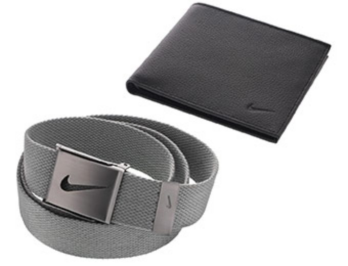 Nike Logo Belt & Wallet Gift Set