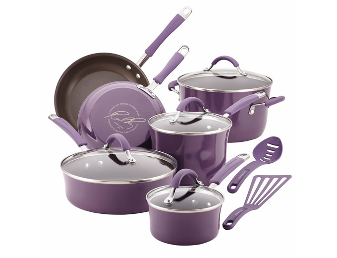 Rachael Ray Cucina 12-Pc Cookware Set, Purple