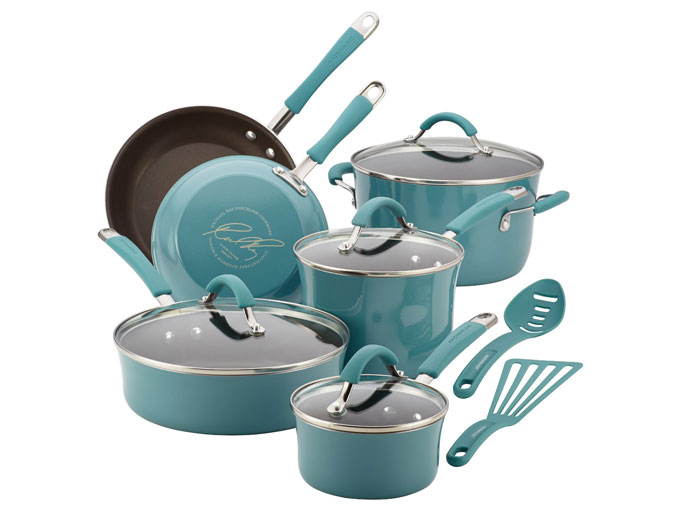 Rachael Ray Cucina 12-Pc Cookware Set, Blue
