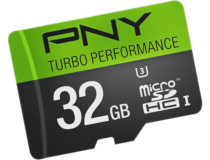 PNY U3 Turbo 32GB MicroSDHC Memory Card