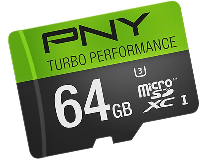 PNY U3 Turbo 64GB MicroSDXC Memory Card