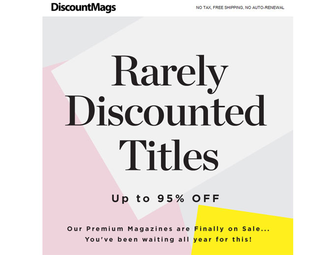 DiscountMags Magazine Sale - 95% off Hot Titles