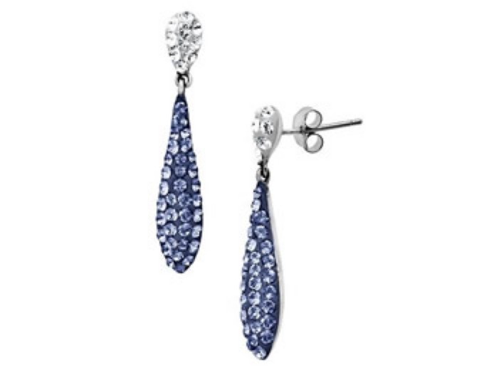 Sterling Silver Lavender & Swarovski Crystal Earrings