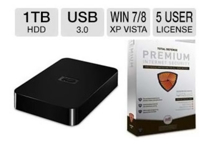 WD Elements 1TB HDD & Security Bundle after Rebate