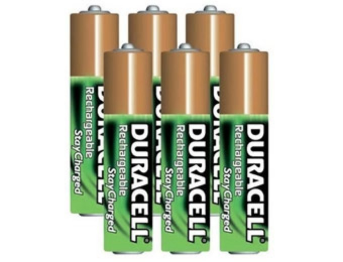 6-Pack Duracell AAA Rechargeable Batteries