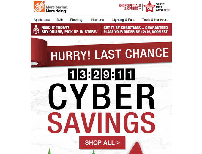 Home Depot Cyber Savings Sale