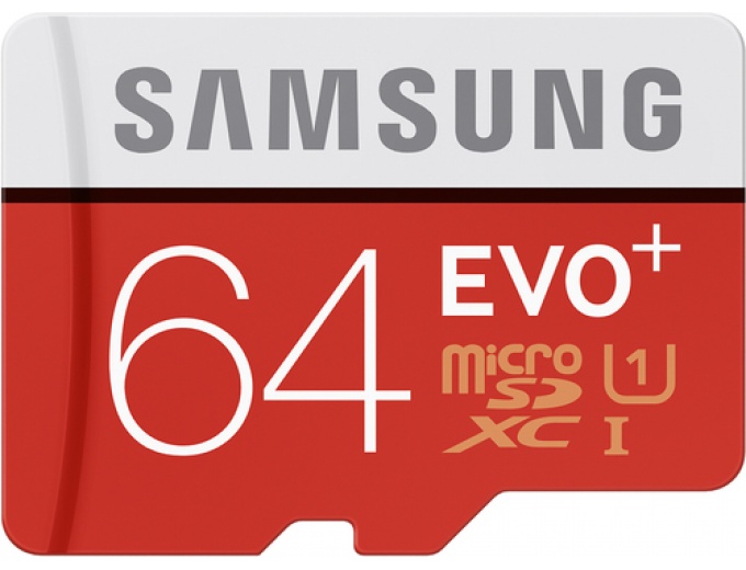 Samsung Evo+ 64GB microSDHC Memory Card