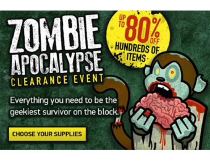 Zombie Apocalypse Sale Event at ThinkGeek