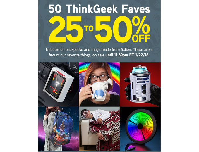 25-50% off 50 Great Products at ThinkGeek