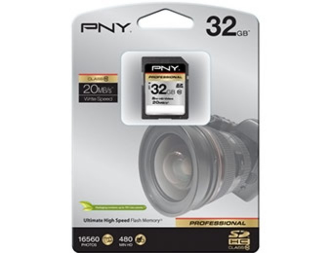 PNY 32GB SDHC Class 10 Memory Card